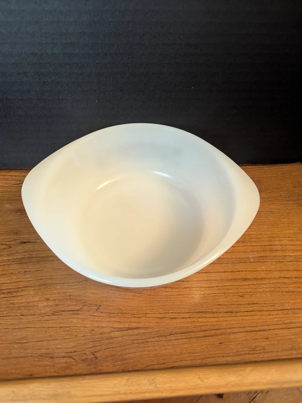 Vintage White 1 Qt. Glasbake Casserole Dish with Brown Floral Design